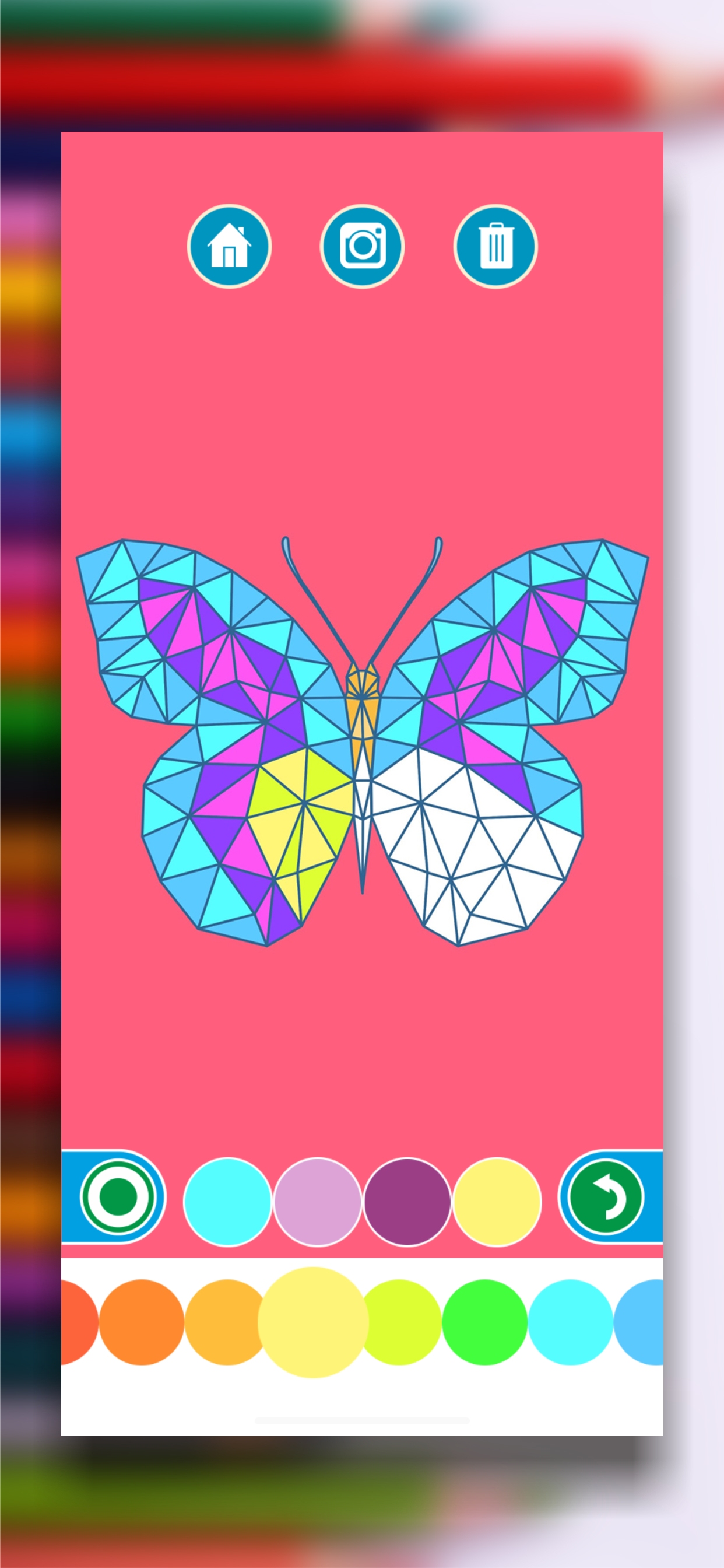 Relaxing paint tools and color palette