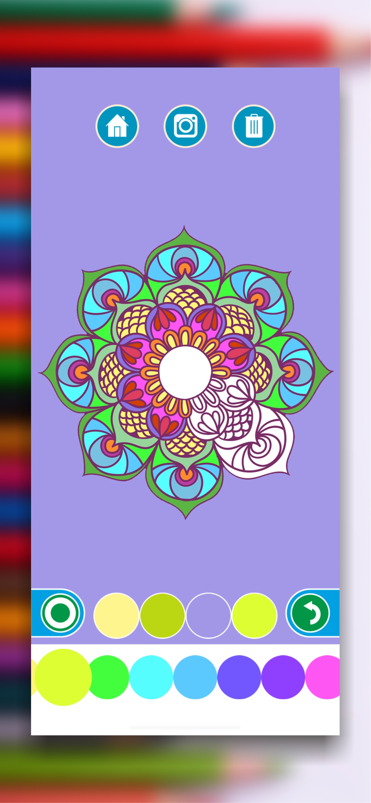 Saved artwork and coloring progress